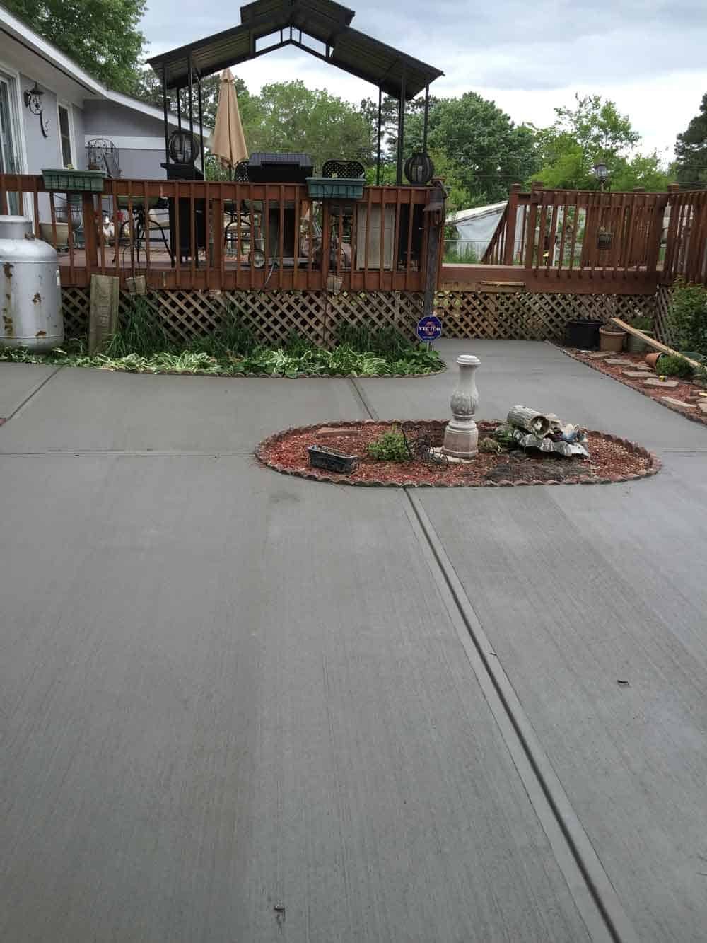 large concrete patio in Raleigh