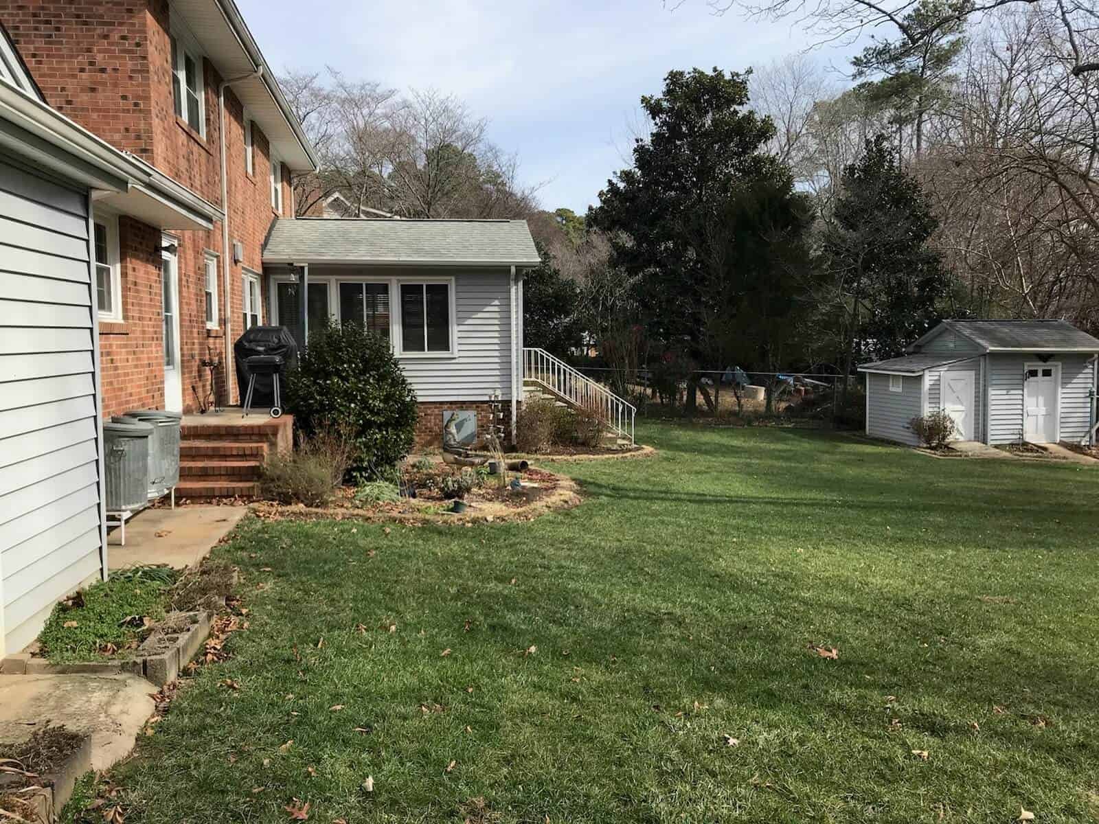 Concrete patio before
