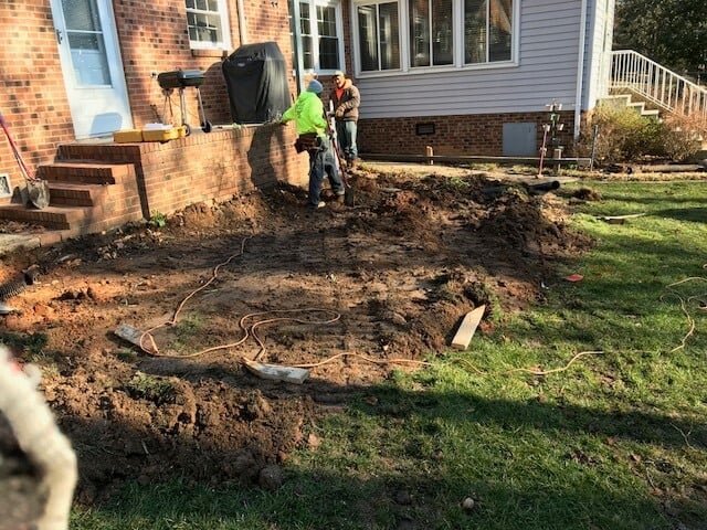Concrete patio construction