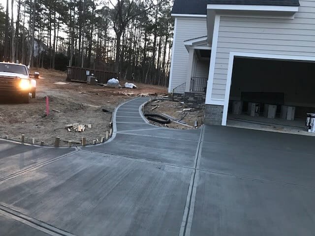 Concrete driveway