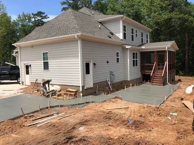 Concrete sidewalk step 3