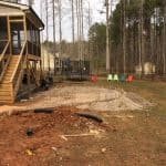 Before pic of patio, stairs, area under deck 2